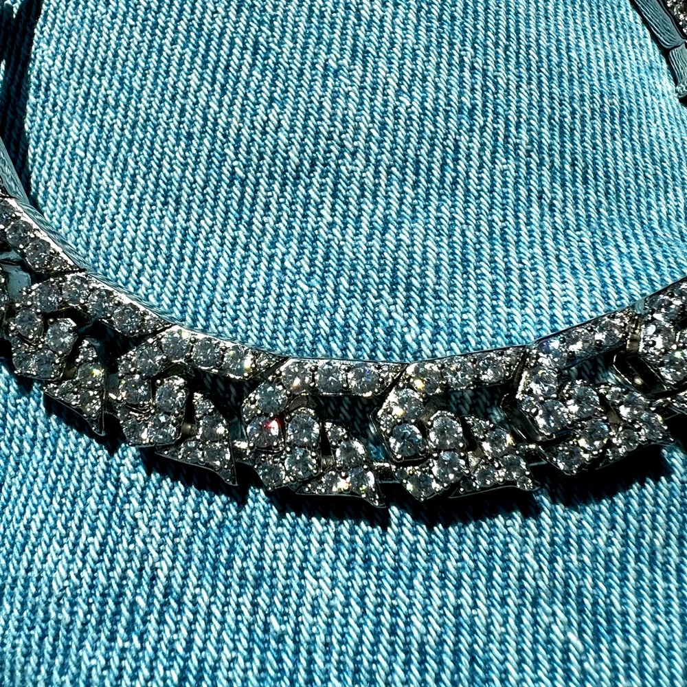 14k plated white gold Cuban